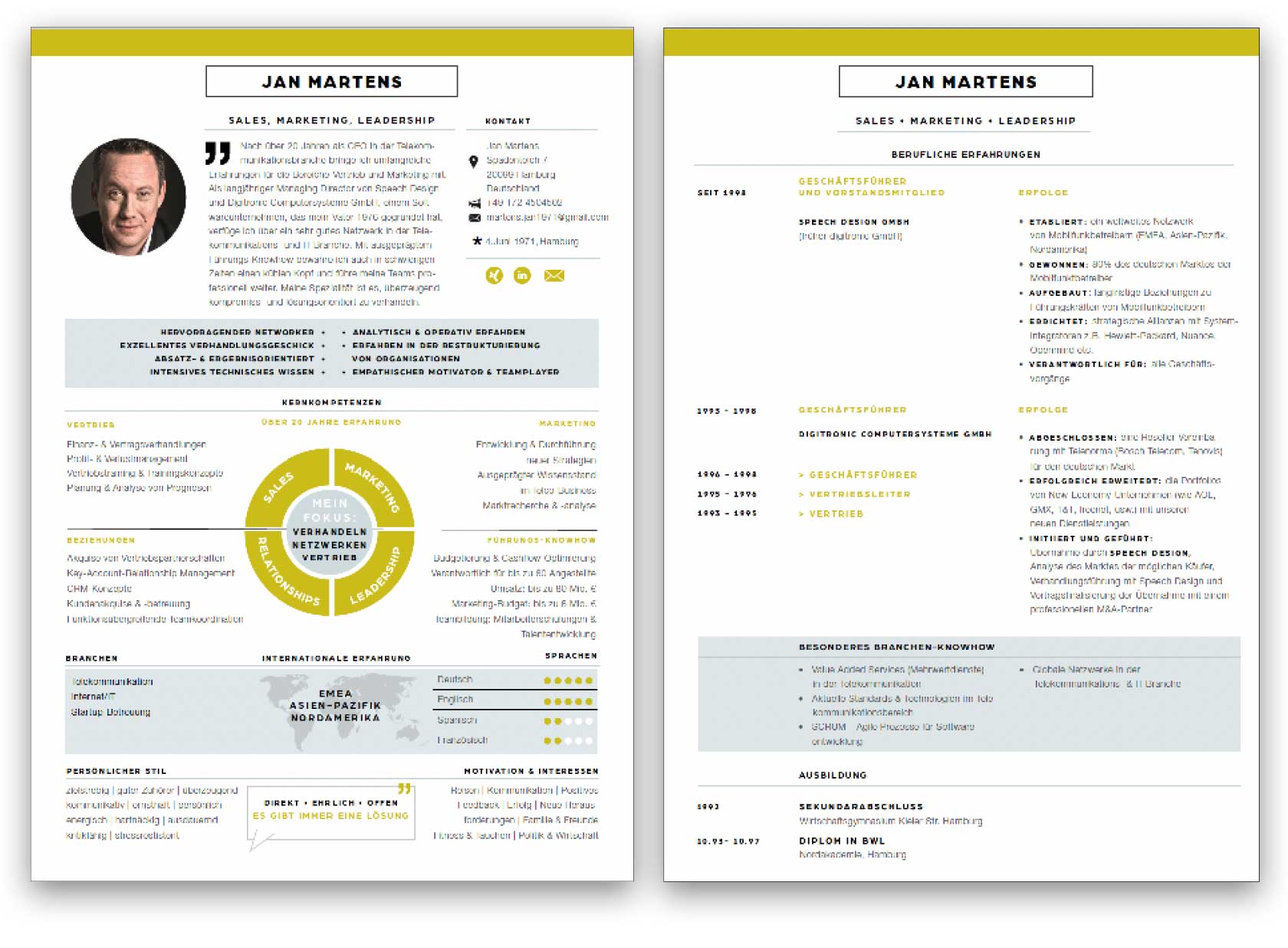 Personal Branding, Lebenslauf, kreativer CV